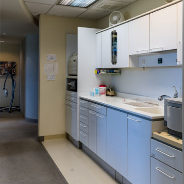 Hallway of the dental office at Nancy Shiba, DDS. 